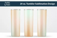 Teal Beige Ombre Seamless Tumbler Sublimation Design for 20 oz Skinny Tumbler