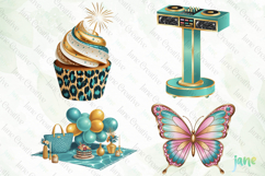 Teal Birthday Clipart Product Image 1