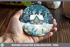 GorgeousTeal Christmas Round Coaster design.