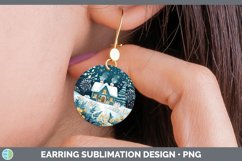 GorgeousTeal Christmas Round Earrings design.