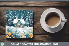 GorgeousTeal Christmas Square Coaster design.