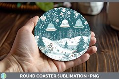 GorgeousTeal Christmas Round Coaster design.
