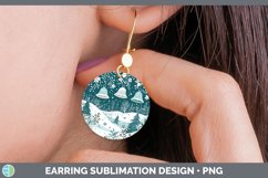 GorgeousTeal Christmas Round Earrings design.