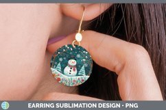 GorgeousTeal Christmas Round Earrings design.