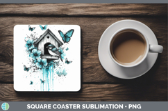 GorgeousTeal Drips Square Coaster design.