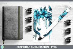 GorgeousTeal Drips Pen Wrap design.