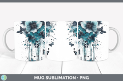 GorgeousTeal Drips Mug Wrap design.