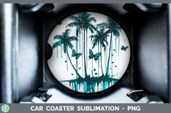 GorgeousTeal Drips BS01 Car Coaster design.