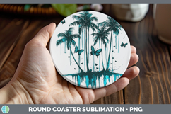 GorgeousTeal Drips BS01 Round Coaster design.