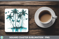 GorgeousTeal Drips BS01 Square Coaster design.