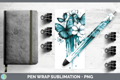 GorgeousTeal Drips BS01 Pen Wrap design.