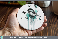 GorgeousTeal Drips BS01 Round Coaster design.