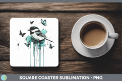 GorgeousTeal Drips BS01 Square Coaster design.