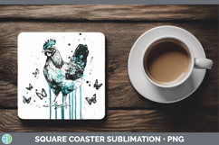 GorgeousTeal Drips BS01 Square Coaster design.