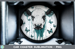 GorgeousTeal Drips BS01 Car Coaster design.