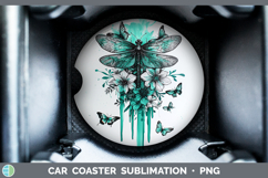 GorgeousTeal Drips BS01 Car Coaster design.