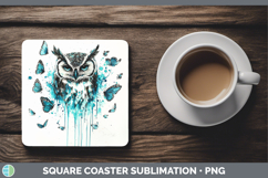 GorgeousTeal Drips BS01 Square Coaster design.