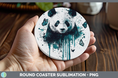 GorgeousTeal Drips BS01 Round Coaster design.