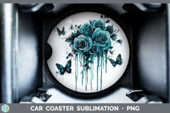 GorgeousTeal Drips BS01 Car Coaster design.