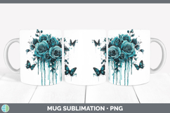 GorgeousTeal Drips BS01 Mug Wrap design.