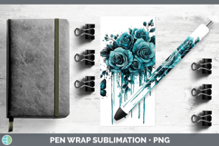 GorgeousTeal Drips BS01 Pen Wrap design.