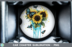 GorgeousTeal Drips BS01 Car Coaster design.