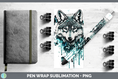 GorgeousTeal Drips BS01 Pen Wrap design.