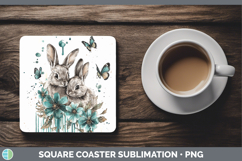 GorgeousTeal Drips BS02 Square Coaster design.