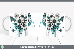 GorgeousTeal Drips BS02 Mug Wrap design.