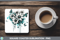 GorgeousTeal Drips BS02 Square Coaster design.