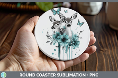 GorgeousTeal Drips BS02 Round Coaster design.