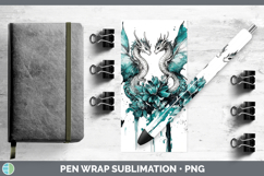 GorgeousTeal Drips BS02 Pen Wrap design.