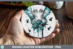 GorgeousTeal Drips BS02 Round Coaster design.