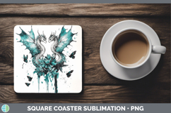 GorgeousTeal Drips BS02 Square Coaster design.