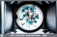 GorgeousTeal Drips BS02 Car Coaster design.
