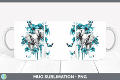 GorgeousTeal Drips BS02 Mug Wrap design.