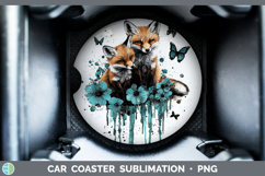 GorgeousTeal Drips BS02 Car Coaster design.