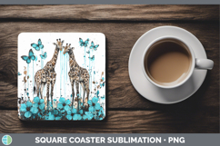 GorgeousTeal Drips BS02 Square Coaster design.