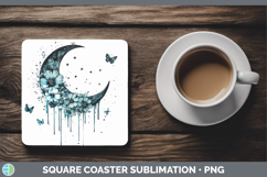 GorgeousTeal Drips BS02 Square Coaster design.