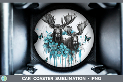 GorgeousTeal Drips BS02 Car Coaster design.