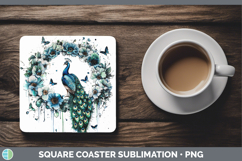 GorgeousTeal Drips BS02 Square Coaster design.