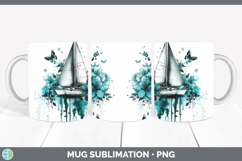 GorgeousTeal Drips BS02 Mug Wrap design.