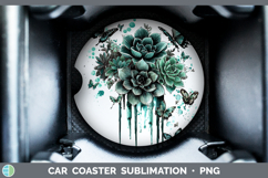 GorgeousTeal Drips BS02 Car Coaster design.