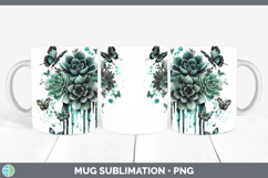 GorgeousTeal Drips BS02 Mug Wrap design.