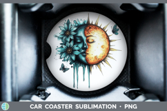 GorgeousTeal Drips BS02 Car Coaster design.