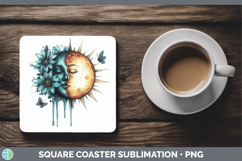 GorgeousTeal Drips BS02 Square Coaster design.