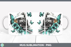 GorgeousTeal Drips BS02 Mug Wrap design.
