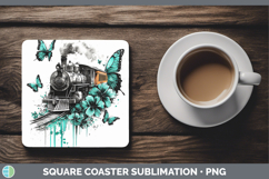 GorgeousTeal Drips BS02 Square Coaster design.