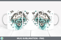 GorgeousTeal Drips BS02 Mug Wrap design.