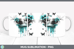 GorgeousTeal Drips BS02 Mug Wrap design.